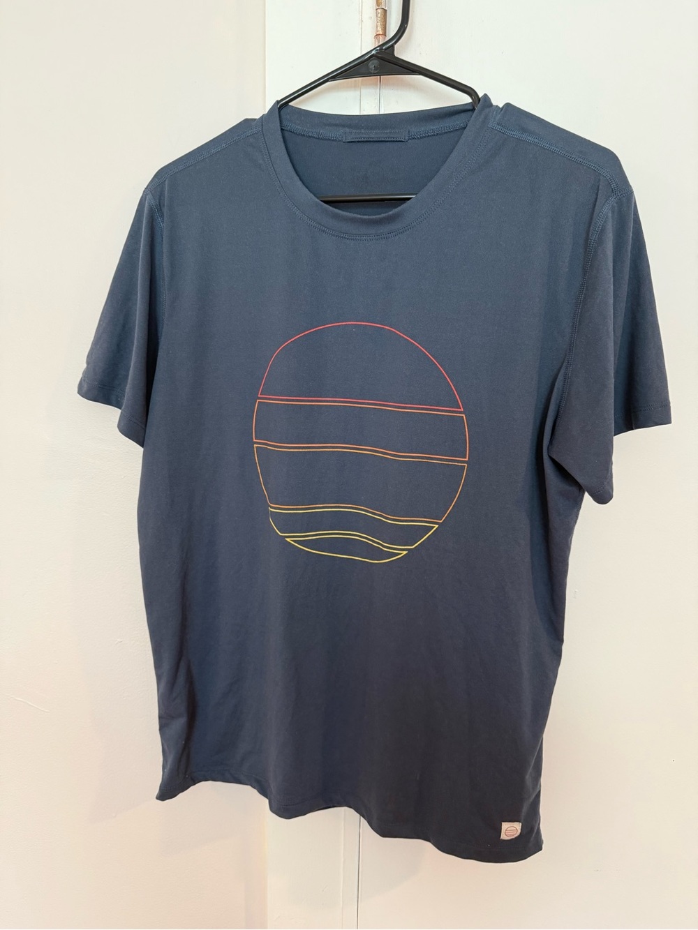 Marine Layer Navy Short Sleeve Tee with Sunset Line Graphic